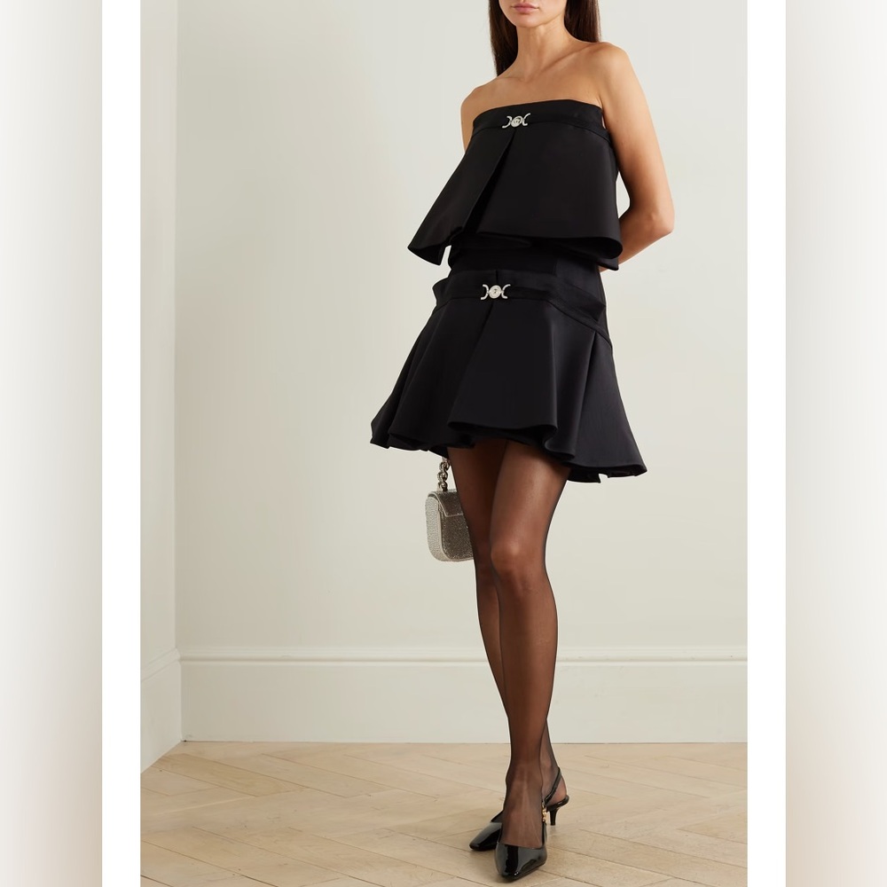 Versace NWT Strapless Medusa Head Wool & Silk Blend Faille Crop Top (Size 38)